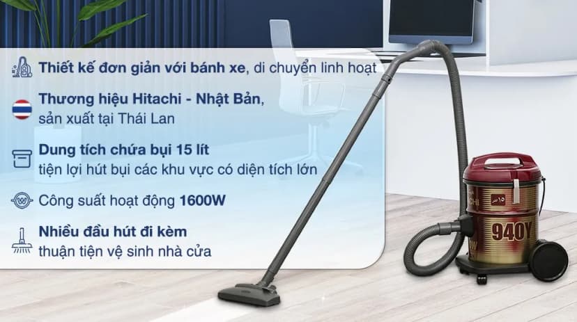 So sánh giá Máy hút bụi công nghiệp Hitachi CV-940Y 24CV WR - Tìm sản phẩm giá rẻ nhất - Ảnh 8