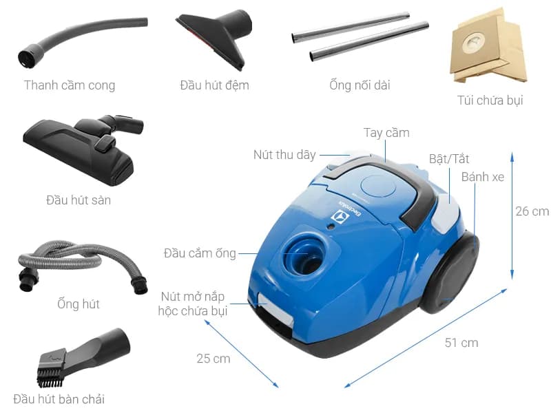 Máy hút bụi dạng hộp Midea MC18CAPBU - Giá rẻ nhất hôm nay - Ảnh 3
