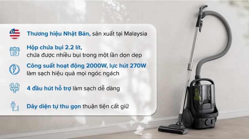 Máy hút bụi dạng hộp Midea MC18CAPBU - Giá rẻ nhất hôm nay - Ảnh 55
