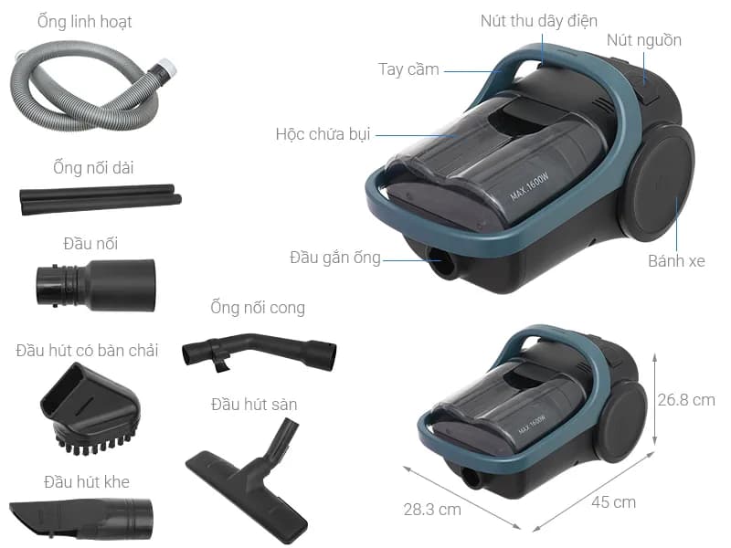 Máy hút bụi dạng hộp Midea MC18CAPBU - Giá rẻ nhất hôm nay - Ảnh 71