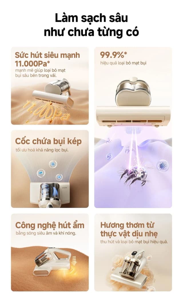 So sánh giá Máy hút bụi đệm giường Mova D10 Max rẻ nhất? - Ảnh 4