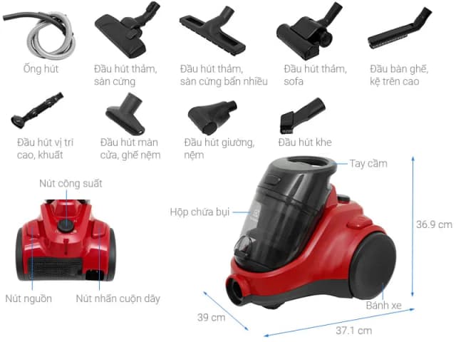 Máy hút bụi dạng hộp Electrolux EC41-6CR - Ảnh 12