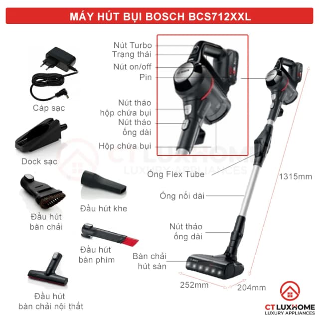 So sánh giá Máy hút bụi không dây Bosch BCS712XXL rẻ nhất? - Ảnh 3