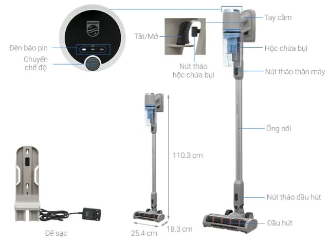So sánh giá Máy hút bụi không dây Philips XC2011/01 rẻ nhất? - Ảnh 2