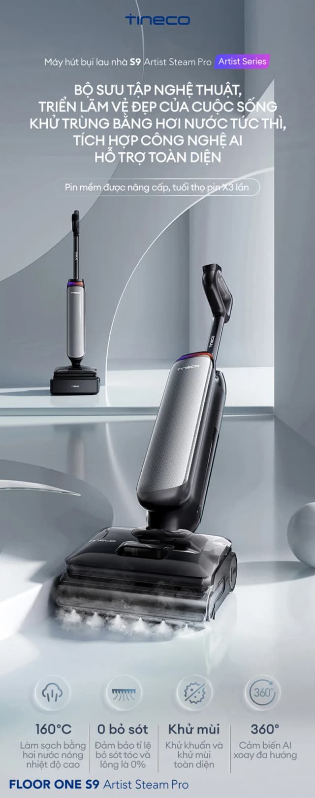 So sánh giá Máy hút bụi lau nhà Tineco Floor One S9 Artist Steam Pro rẻ nhất? - Ảnh 11