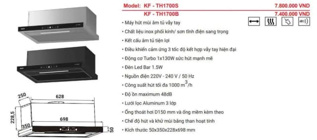 So sánh giá Máy hút mùi âm tủ KAFF KF-TH1700S rẻ nhất? - Ảnh 15