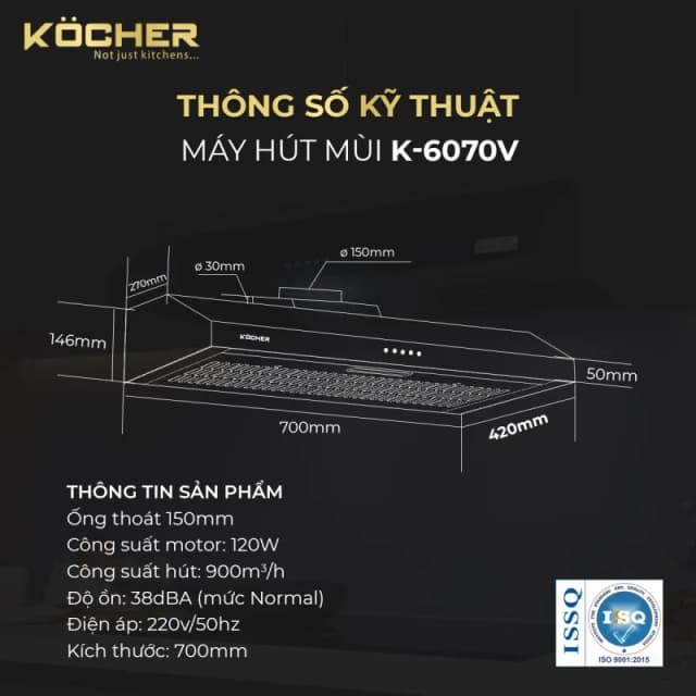 Top 1 so sánh giá Máy hút mùi âm tủ Kocher K-6070V - Tìm sản phẩm giá rẻ nhất - Ảnh 5
