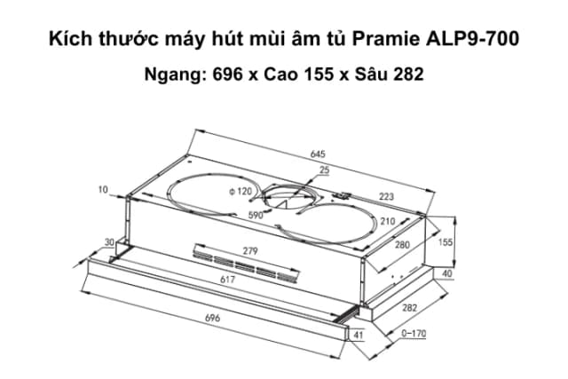 So sánh giá Máy hút mùi âm tủ Pramie ALP9-700 AIR rẻ nhất? - Ảnh 14