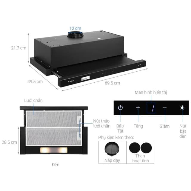 So sánh giá Máy hút mùi âm tủ Pramie ALP9-700 AIR rẻ nhất? - Ảnh 3