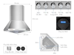 Máy hút mùi áp tường KAFF KF-CN700I - Giá rẻ nhất hôm nay - Ảnh 7