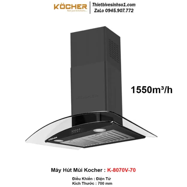 Top 1 so sánh giá Máy hút mùi kính cong Kocher K-8070V - Tìm sản phẩm giá rẻ nhất - Ảnh 5