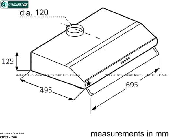 So sánh giá Máy hút mùi âm tủ Pramie CH22-700 rẻ nhất? - Ảnh 15