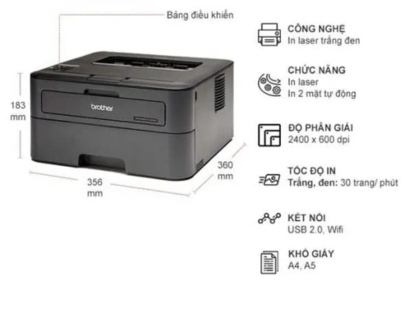 So sánh giá Máy in laser trắng đen đơn năng Brother HL-L2366DW Wifi rẻ nhất? - Ảnh 15