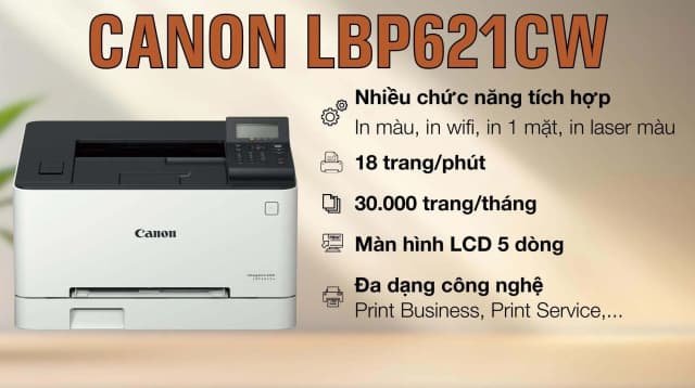 So sánh giá Máy in laser màu đơn năng Canon LBP621CW Wifi rẻ nhất? - Ảnh 2