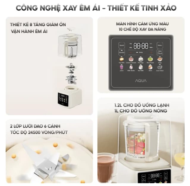 So sánh giá Máy làm sữa hạt AQUA AQS-BMT1201T(W) rẻ nhất? - Ảnh 11