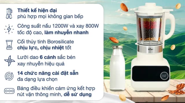 So sánh giá Máy làm sữa hạt đa năng Bear BCB-D17231W rẻ nhất? - Ảnh 7