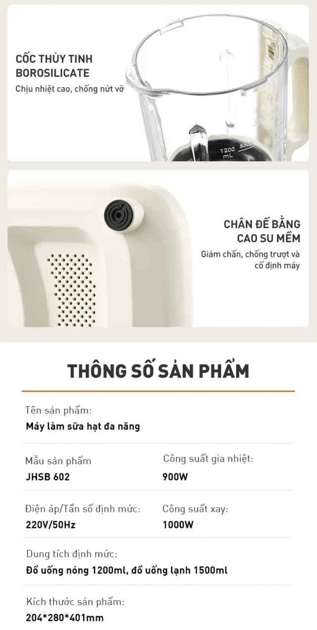 Top 1 so sánh giá Máy làm sữa hạt đa năng Joyoung JHSB-602 Pro - Tìm sản phẩm giá rẻ nhất - Ảnh 14