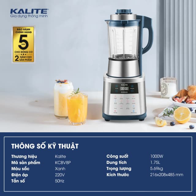 Máy làm sữa hạt đa năng Kalite KCBV8P - Ảnh 13