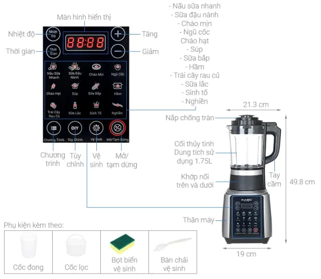 So sánh giá Máy làm sữa hạt đa năng Magic A-104 rẻ nhất? - Ảnh 14