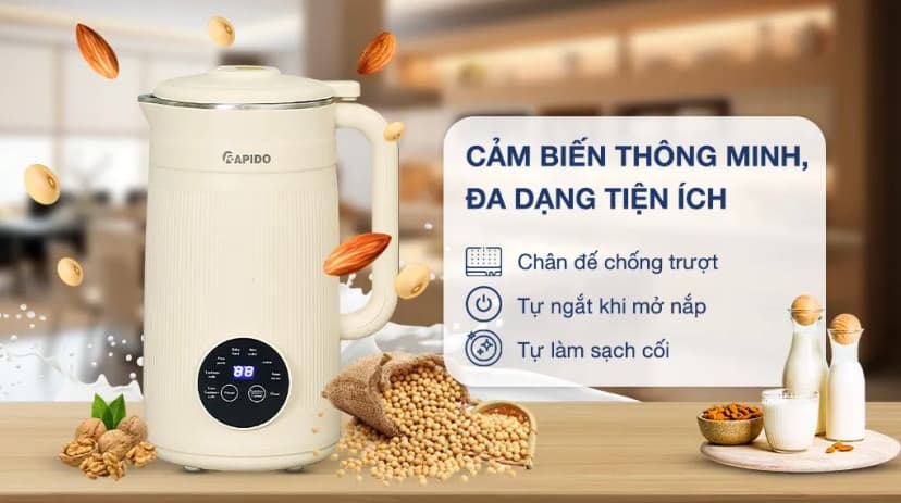 So sánh giá Máy làm sữa hạt đa năng Rapido RHB-800DC - Tìm sản phẩm giá rẻ nhất - Ảnh 6