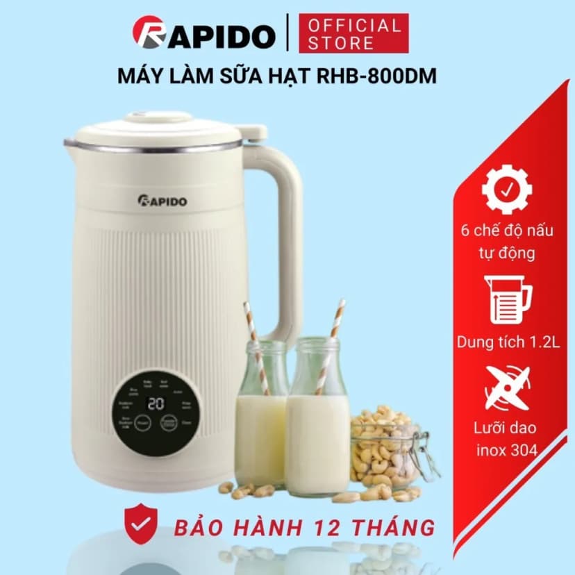 So sánh giá Máy làm sữa hạt đa năng Rapido RHB-800DC - Tìm sản phẩm giá rẻ nhất - Ảnh 8