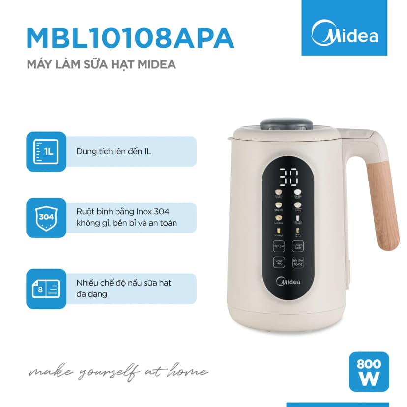 So sánh giá Máy làm sữa hạt đa năng Midea MBL10108APA - Tìm sản phẩm giá rẻ nhất - Ảnh 2