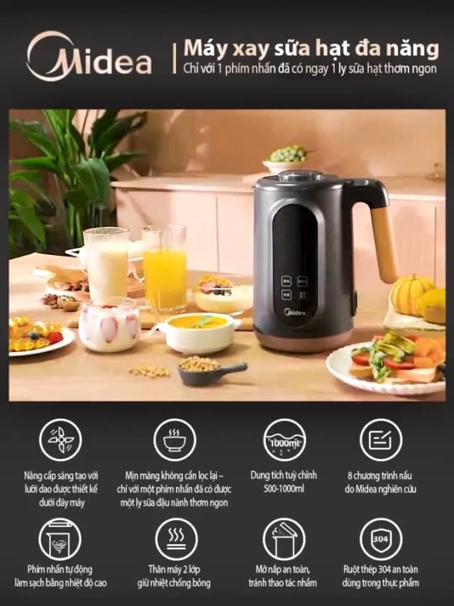 So sánh giá Máy làm sữa hạt đa năng Midea MBL10108APA rẻ nhất? - Ảnh 14