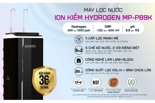 So sánh giá Máy lọc nước RO nóng nguội lạnh Hydrogen ion kiềm Mutosi MP-P89K 9 lõi rẻ nhất? - Ảnh 10
