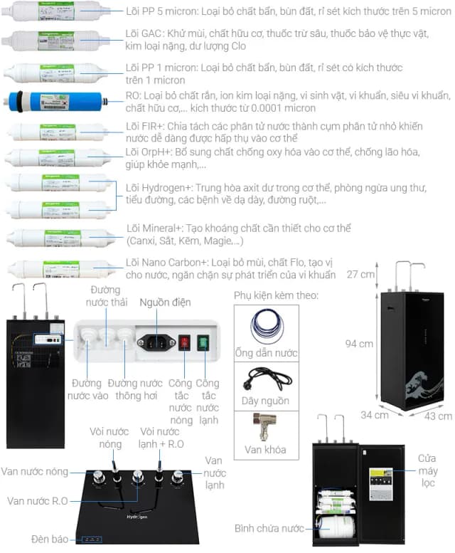 So sánh giá Máy lọc nước RO nóng nguội lạnh Hydrogen Kangaroo KG10A12 10 lõi rẻ nhất? - Ảnh 5