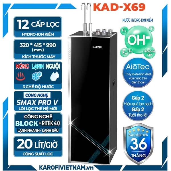 So sánh giá Máy lọc nước RO nóng nguội lạnh Hydrogen Karofi KAD-X69 12 lõi rẻ nhất? - Ảnh 12