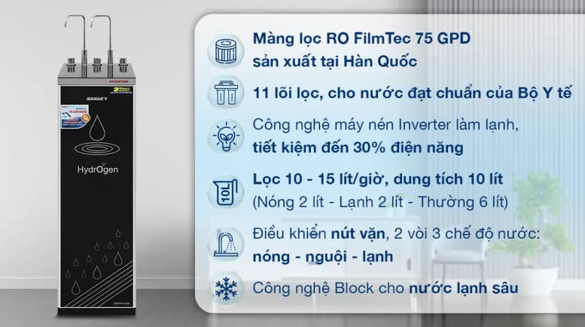 So sánh giá Máy lọc nước RO nóng nguội lạnh Sanaky Inverter VH202HY3 11 lõi - Tìm sản phẩm giá rẻ nhất - Ảnh 13