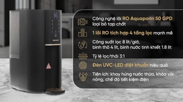 So sánh giá Máy lọc nước RO nóng nguội Philips ADD6901HBK01/90 1 lõi rẻ nhất? - Ảnh 3