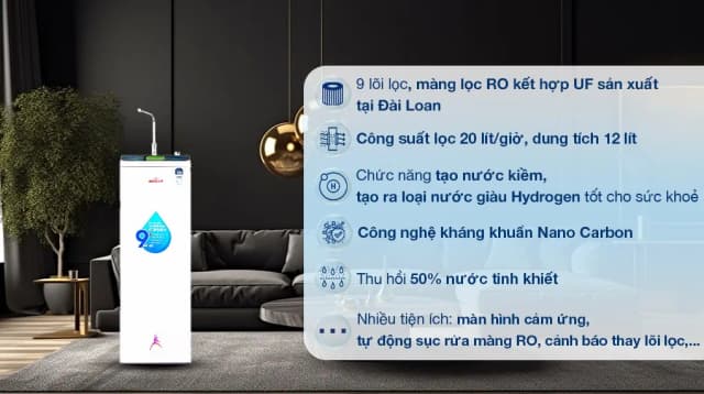 So sánh giá Máy lọc nước RO nóng nguội Hydrogen ROBOT HydroMegaPlus-9X 9 lõi rẻ nhất? - Ảnh 5