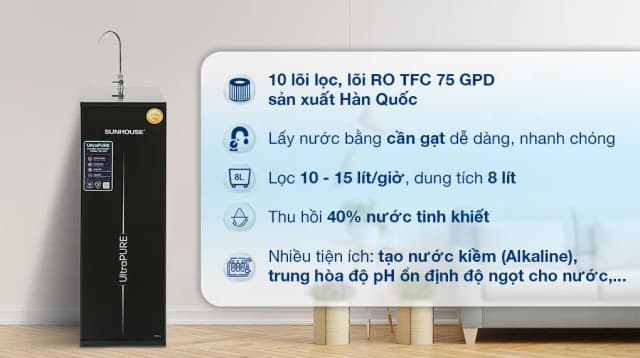 So sánh giá Máy lọc nước RO Hydrogen Sunhouse UltraPURE SHA8810K 10 lõi rẻ nhất? - Ảnh 3