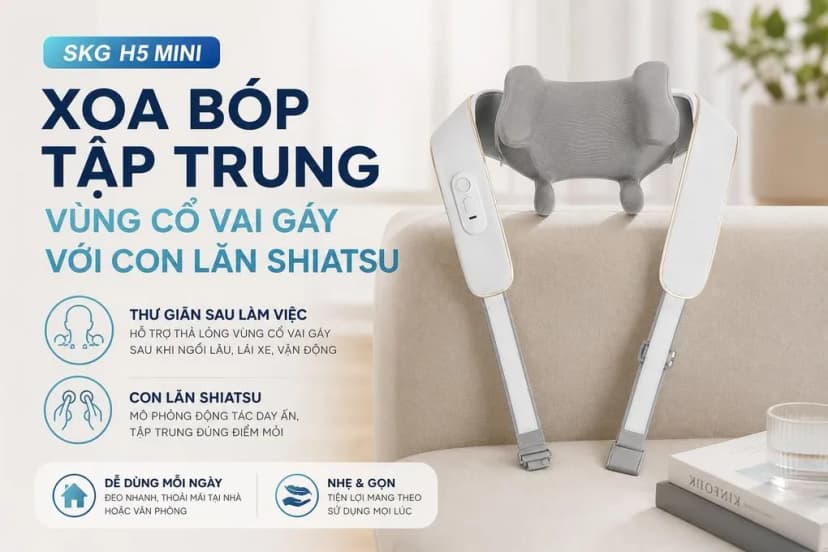 Máy massage cổ vai gáy SKG H5 Mini - Giá rẻ nhất hôm nay - Ảnh 2