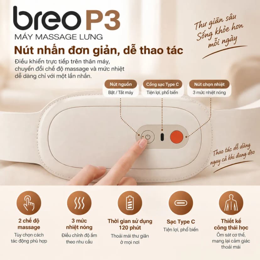 Máy massage lưng Breo P3 - Giá rẻ nhất hôm nay - Ảnh 5