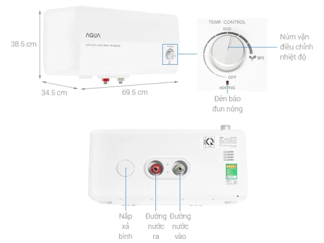 So sánh giá Máy nước nóng gián tiếp Aqua 30 lít 2500W AES30H-SUPER rẻ nhất? - Ảnh 3