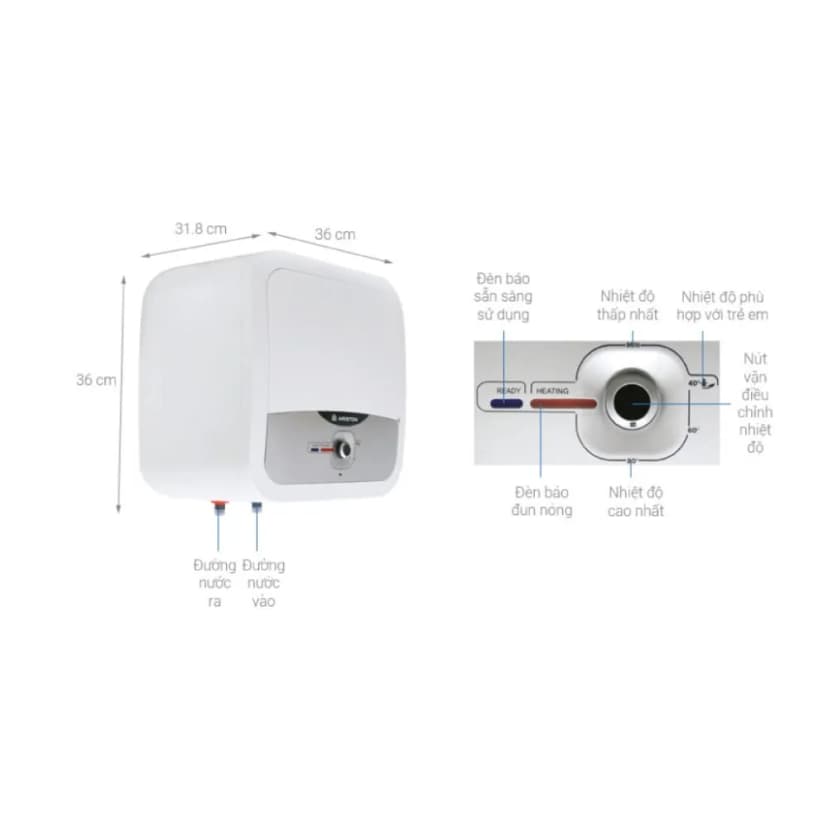 So sánh giá Máy nước nóng gián tiếp Ariston 15 lít 2500W AN3 15 RS MT VN - Tìm sản phẩm giá rẻ nhất - Ảnh 2