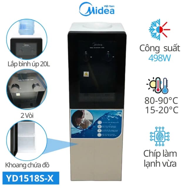 So sánh giá Cây nước nóng lạnh Midea YD1518S-X 498W rẻ nhất? - Ảnh 8