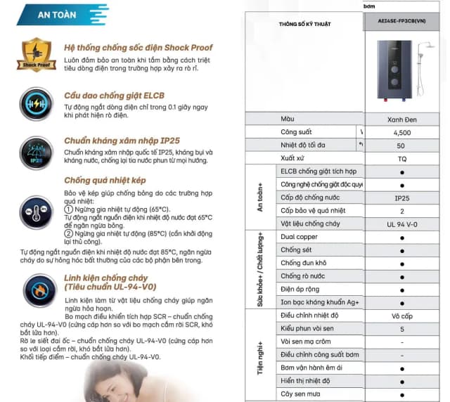 So sánh giá Máy nước nóng trực tiếp Aqua 4500W AEI45E-FP3B(VN) rẻ nhất? - Ảnh 14