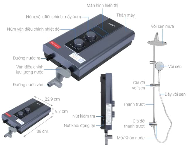 So sánh giá Máy nước nóng trực tiếp Aqua 4500W AEI45E-FP3CB(VN) rẻ nhất? - Ảnh 13