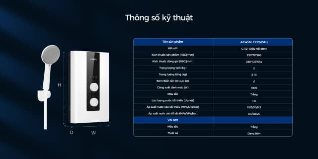 So sánh giá Máy nước nóng trực tiếp Aqua 4500W AEI45M-EP1W(VN) rẻ nhất? - Ảnh 12