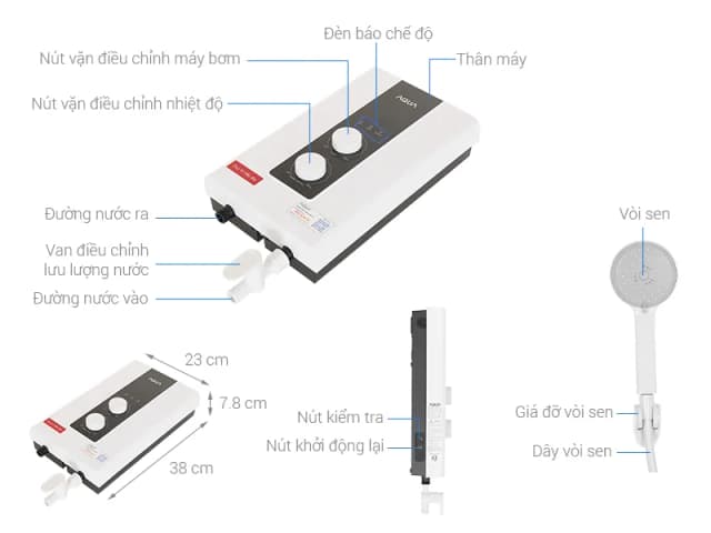 So sánh giá Máy nước nóng trực tiếp Aqua 4500W AEI45M-EP1W(VN) rẻ nhất? - Ảnh 4