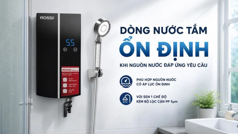 So sánh giá Máy nước nóng trực tiếp Rossi Vello 4500W RVO-450RE - Tìm sản phẩm giá rẻ nhất - Ảnh 5