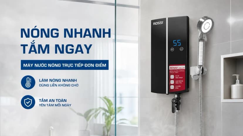 So sánh giá Máy nước nóng trực tiếp Rossi Vello 4500W RVO-450REP - Tìm sản phẩm giá rẻ nhất - Ảnh 2