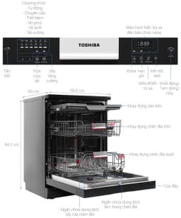 Máy rửa chén độc lập Toshiba DW-15F9(B)-VN