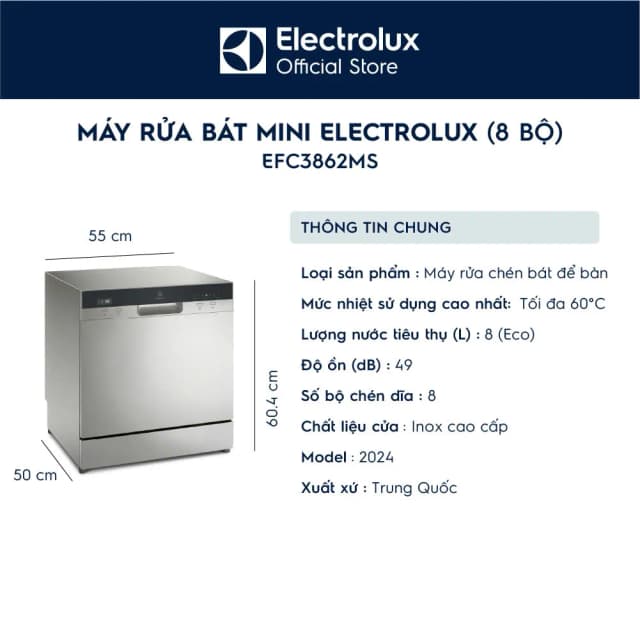 So sánh giá Máy rửa chén mini Electrolux EFC3862MS rẻ nhất? - Ảnh 19