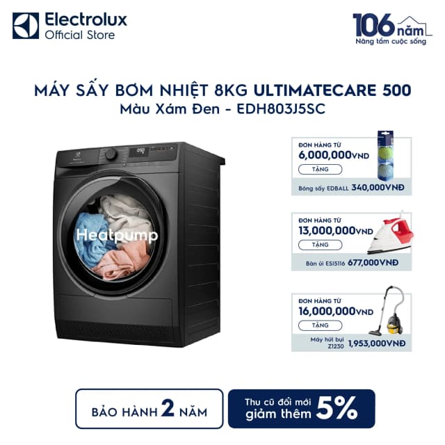 So sánh giá Máy sấy bơm nhiệt Electrolux UltimateCare 8 kg EDH803J5SC rẻ nhất? - Ảnh 14