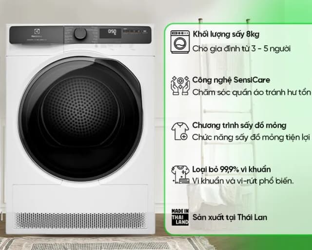 So sánh giá Máy sấy bơm nhiệt Electrolux UltimateCare 8 kg EDH803J5WC rẻ nhất? - Ảnh 2