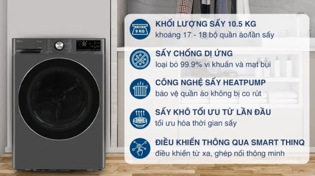 So sánh giá Máy sấy bơm nhiệt LG 10.5 kg DVHP50W rẻ nhất? - Ảnh 13